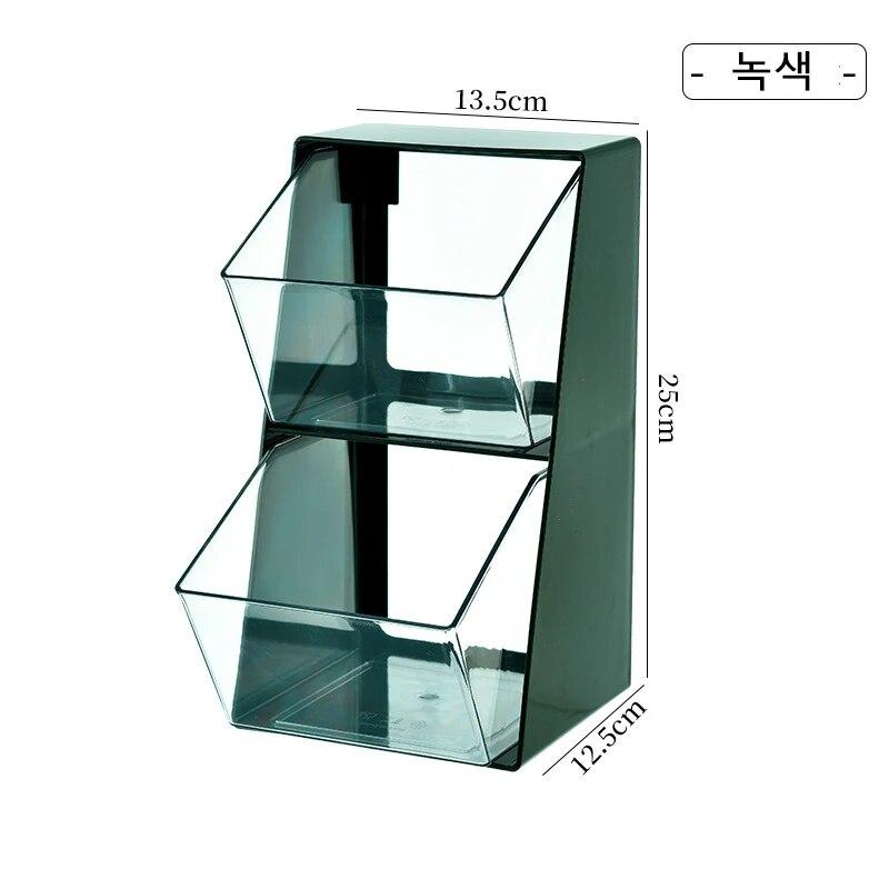 

Ящик для хранения чайных пакетиков, офисный акриловый настольный ящик для хранения, полка для хранения зелёный