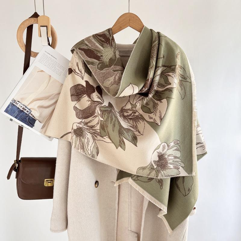 

Magnolia imitation cashmere scarf women s autumn and winter thickened warm scarf long casual elegant shawl 185
