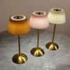 3 Color Lights Small Pleated Table Lamp Touch Control Nightstand Light Desk Ambient Light  Bedroom