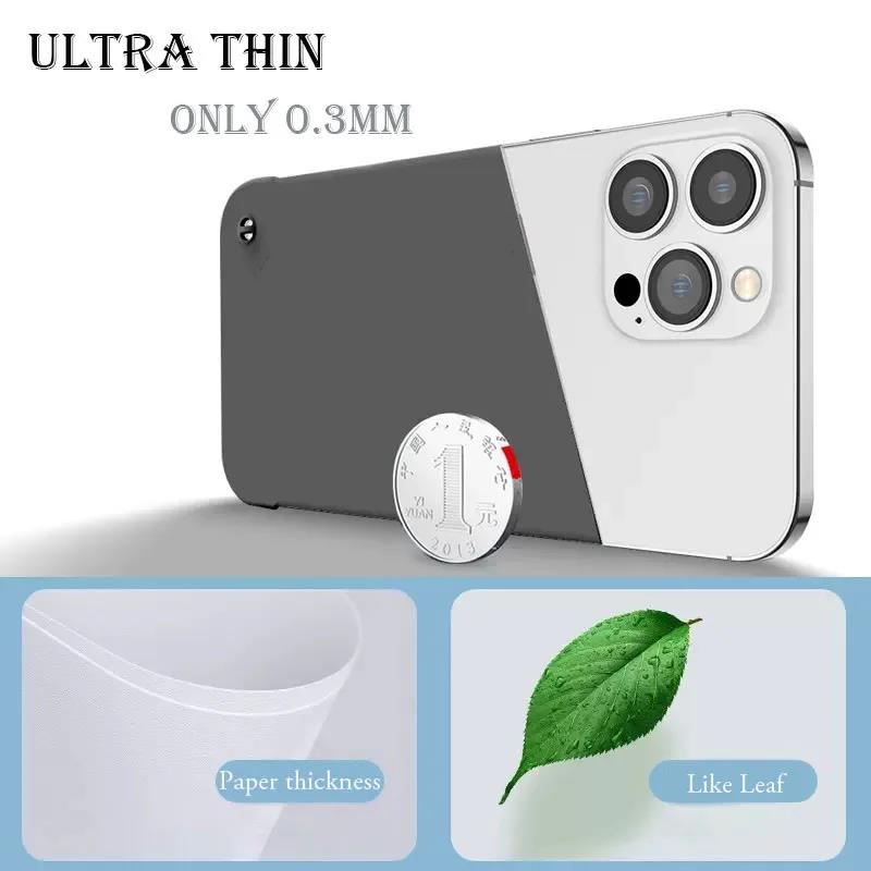 Ultra-dünne matte rahmenlose Hartschale für iPhone 15 14 13 12 Mini 11 Pro Max X XR XS SE 2020 2022 7 8 Plus Stoßfeste Rückabdeckung