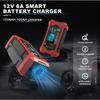 Chargeur de Batterie de Voiture 6A 12V Dispositif de Charge de Batterie de Voiture et de Moto Batterie Plomb-acide Réparation Intelligente Écran LCD