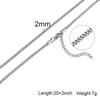 1/2/3mm Box Chain Necklaces for Men Women,Delicate Square Stainless Steel Chains Links Collars,Jewelry Gift 18To24 Inch
