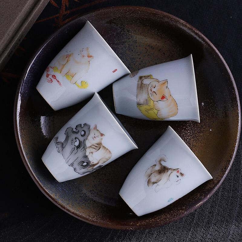 Warm Cat Cafe Ceramic Tea Cup