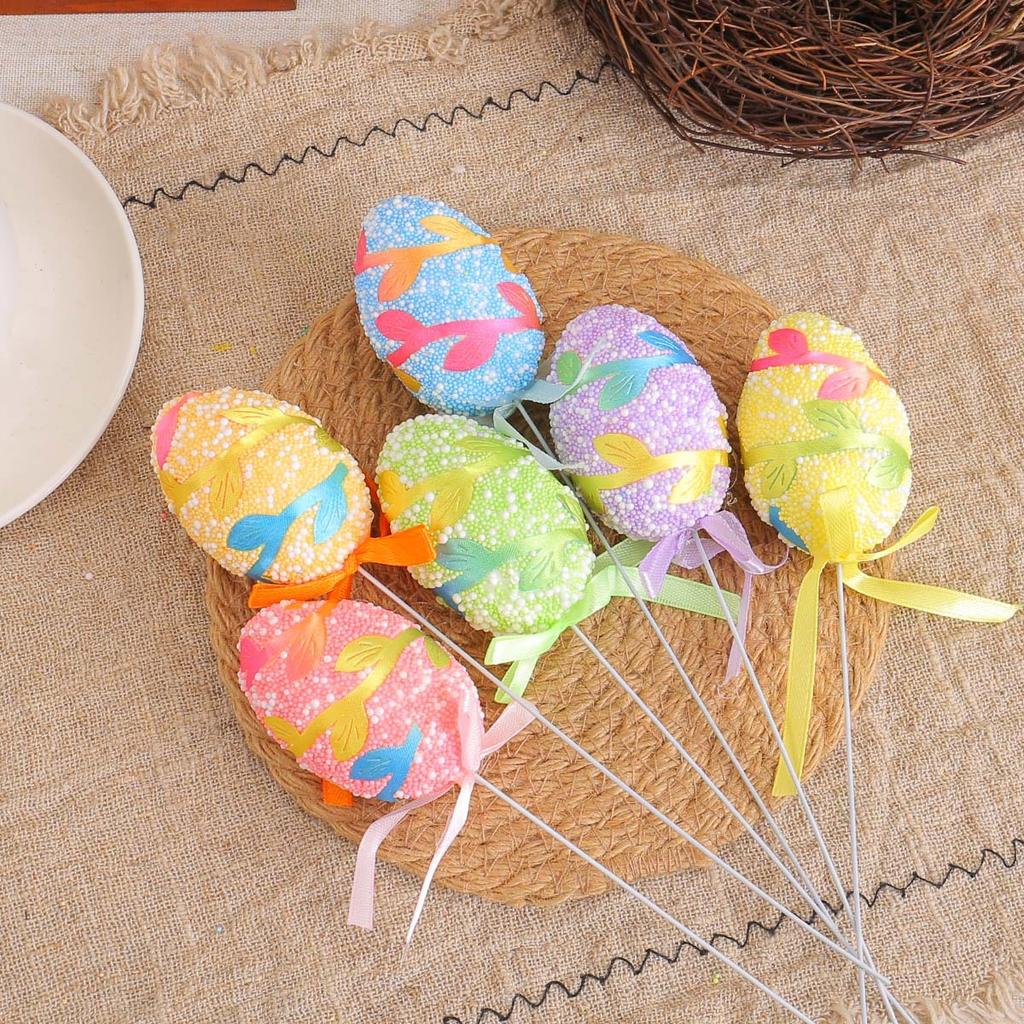 6 Stück Bunte Ostereier Hängende Anhänger Ornamente Kaninchenbemalte Eier Dekoration Frohe Ostern Party Dekoration Zuhause Kinder Geschenke 2025