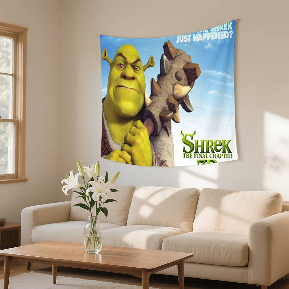 Funny Movie Sshrek Tapestry Wall Hanging Tapestry Art Deco Blanket Curtain Hanging At Home Bedroom Living Room Decor