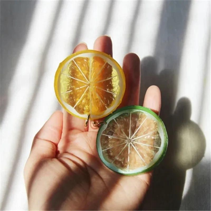 New Fashion Fruit Transparent Pearl Colored Lemon Earrings Y2k Women's Creative Jewelry