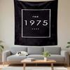 Vertical Tapestry The 1975 Centered Minimal White Box Logo Black Wall Hanging Tapestry for Dorm Bedroom Gift