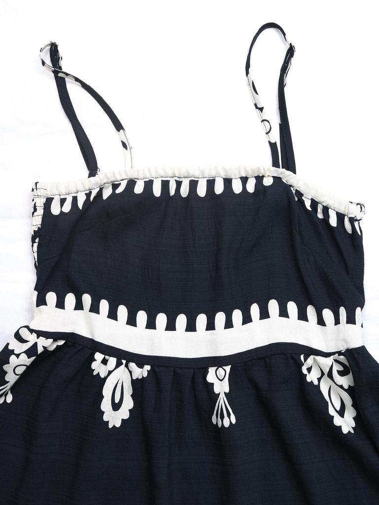 2026 Ethnic Resort Style Spaghetti Strap Dress - European & American Ruched Bandeau Mini Skirt