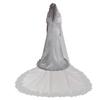 V863 Courtly White Vintage Cathedral Long Lace Bridal Veil