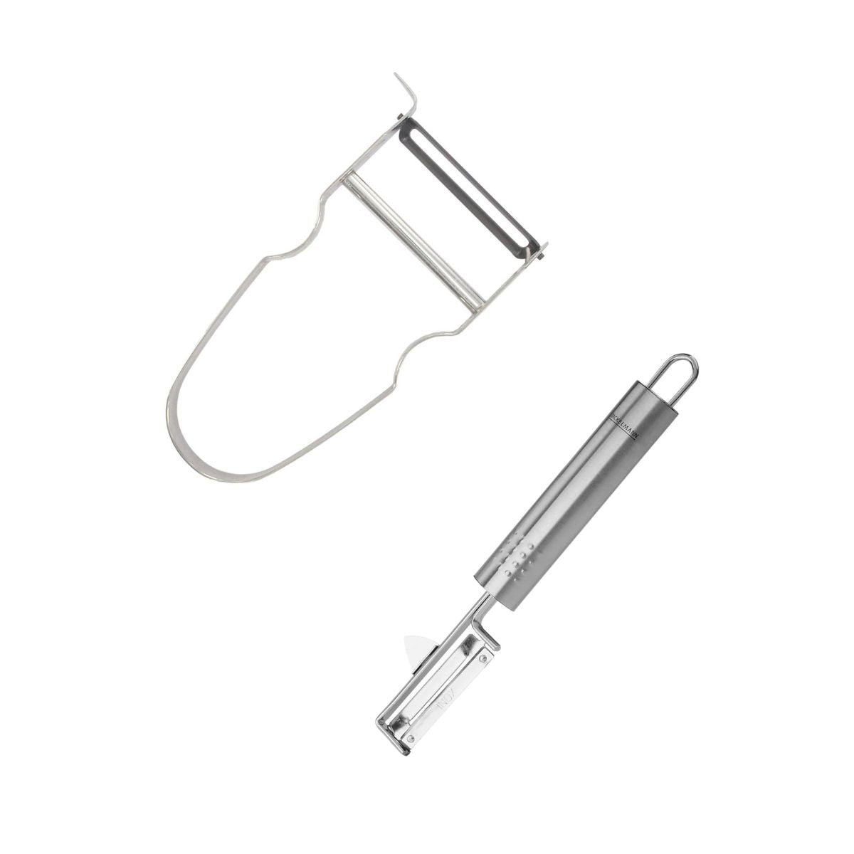 Duo Eplucheur à légumes pendule et rasoir à légumes Castor inox Fackelmann ref. 9944150
