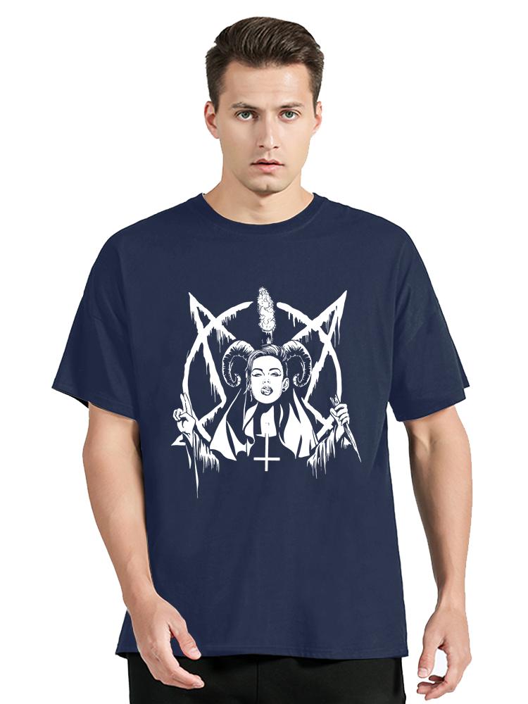 Horror Unholy Nun T-Shirt Unisex Plus Size O-Neck Tops Summer Casual Streetwear Tees Graphic Unisex Tshirt Cotton Fitness Clothes