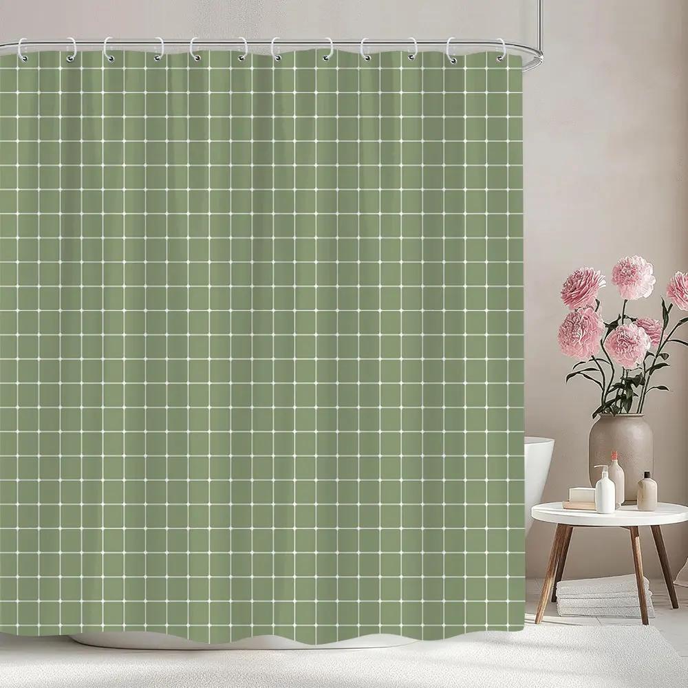 Solid Colour Chevron Shower Curtain Black White Lines Geometric Shapes Simple Modern Style Polyester Bath Curtain Bathroom Decor