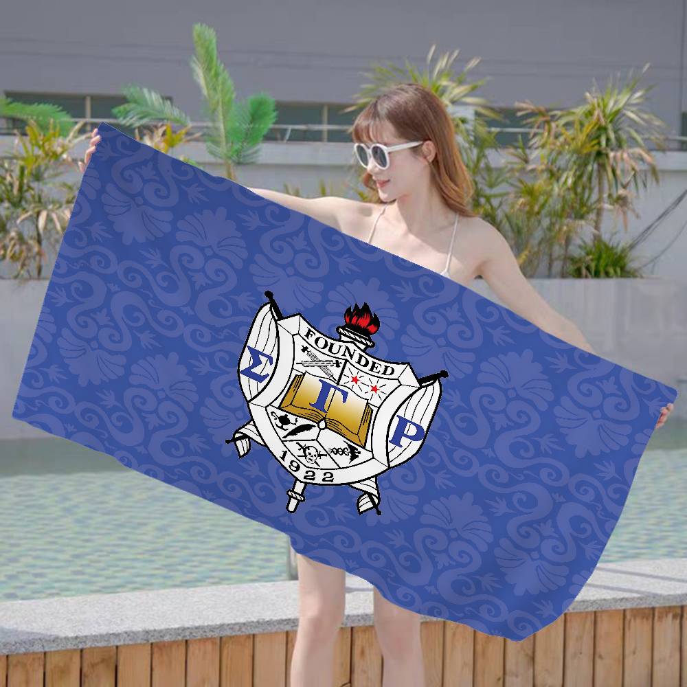 Sigma Gamma Rho LOGO Microfiber Printed Beach Towel Mountain Climbing Yoga Beach Swimming Running Absorbent Soft Towel