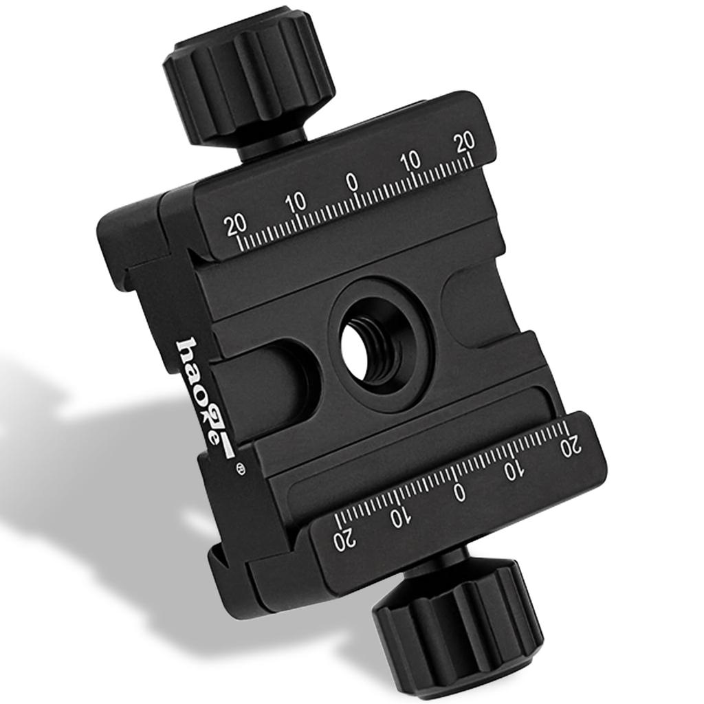 Haoge 50mm Subtend Double Dual Quick Release Clamp for Arca Swiss RRS Benro Rail Plate Nodal Slide CP-50BII