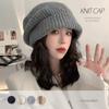 Crossmarberry Knit Korean and Available in Plus Loose Solid Perfect for CY116 Gray Women's Beanie, Style, Oversized, Warm, Comfortable, Sizes, Cute,