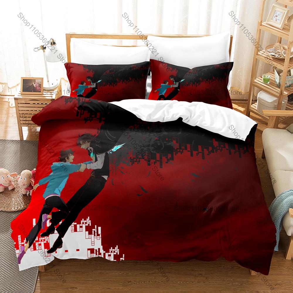 The Money Of Soul And Possibility Control Anime Print 3PCS Bedding Set Duvet Cover + 2 Pillowcases Soft Bed Linen For Anime Fans