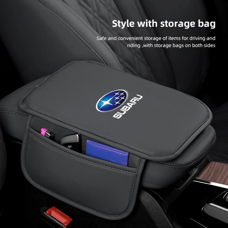 Car Armrest Mat Center Console Leather Protection Cushion For Subaru STI Forester Impreza Legacy Outback XV BRZ WRX Tribeca X333