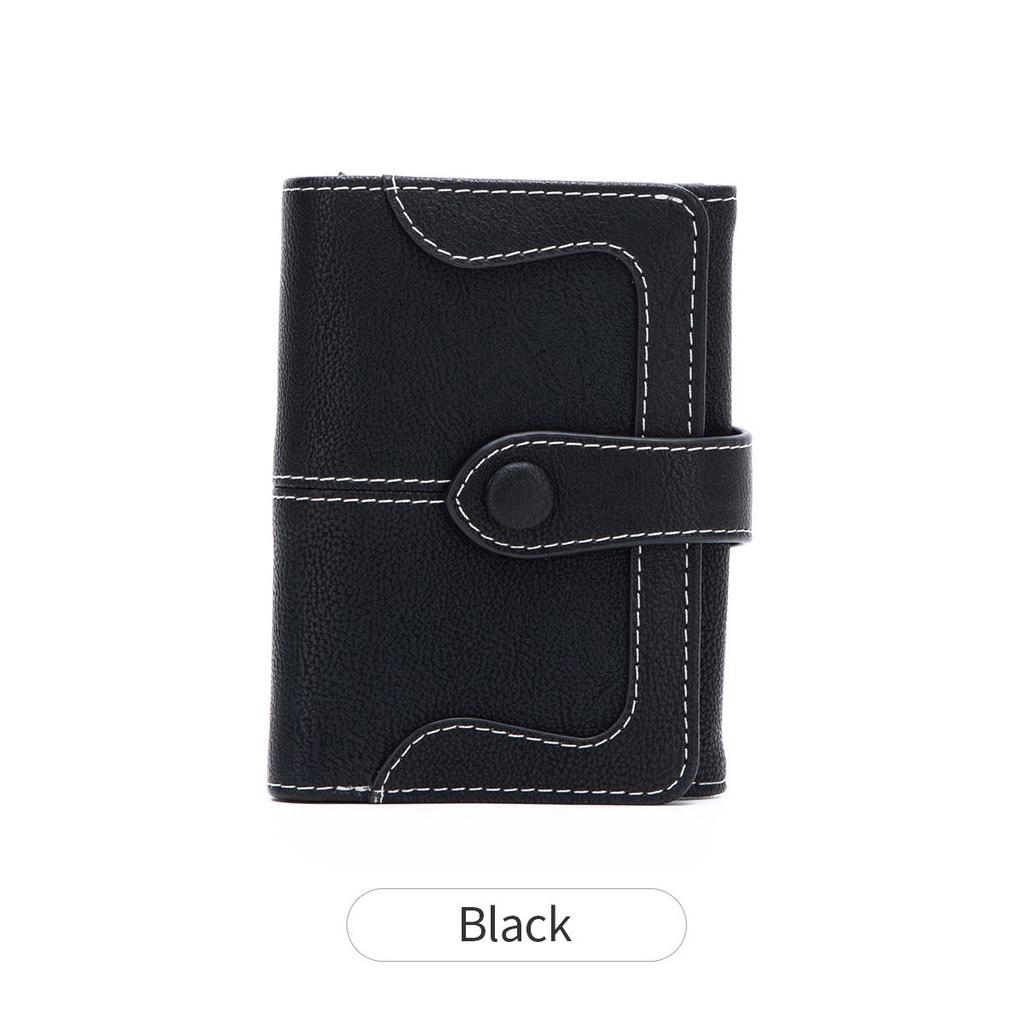 New Women's Wallet, Retro Matte Two-fold Short Wallet, Multi-functional, Simple and Fashionable Clutch.