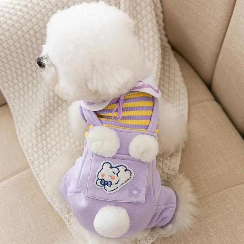 Autumn and Winter Cat Clothes Cute Animal Four-legged Clothes Traction Overalls Sweater Thin Teddy Than Bear Pet Clothes