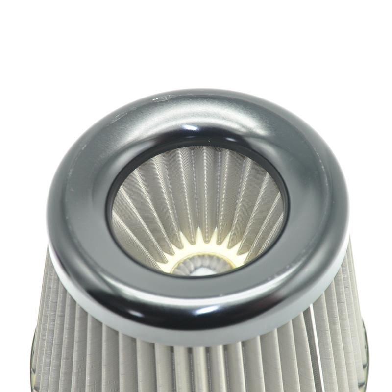 Stainless Steel Engine Air Filter 3" Round Tapered Universal Cold Air Intake Cone Filter