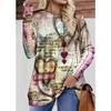 Spring and Autumn Round Neck Heart and Text Graphic 3D Printed Top Fashionable Casual Long Sleeved Women's T-shirts