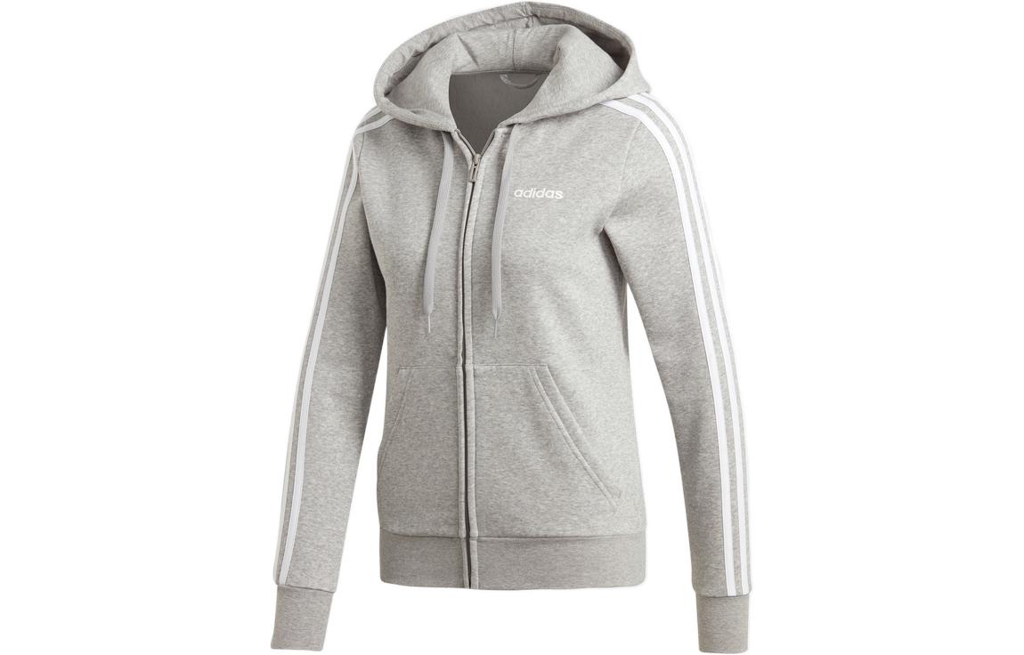 Adidas Sweatshirts Women s Gray Hooded Moderate Cardigan EI0683 S