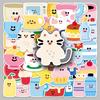 50 Dopamine Simple Cartoon Doodle Stickers - Cute Childlike DIY for Storage Box & Phone Case
