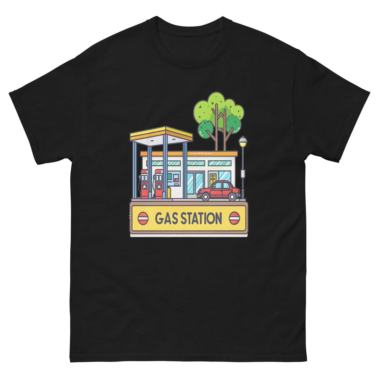 Gas Station Everyday Location Building Place T-Shirt M