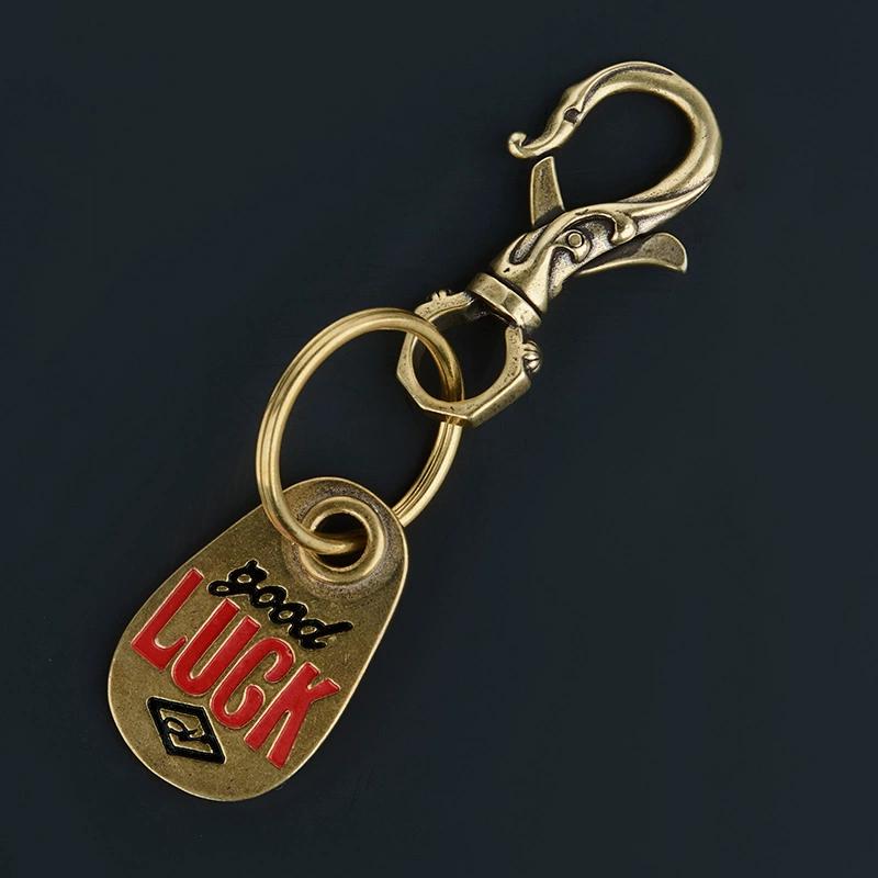 Brass Goodluck Motorcycle Car Keychain Male Trend Personality Creative Trend Brand Ami Kaji Accessories