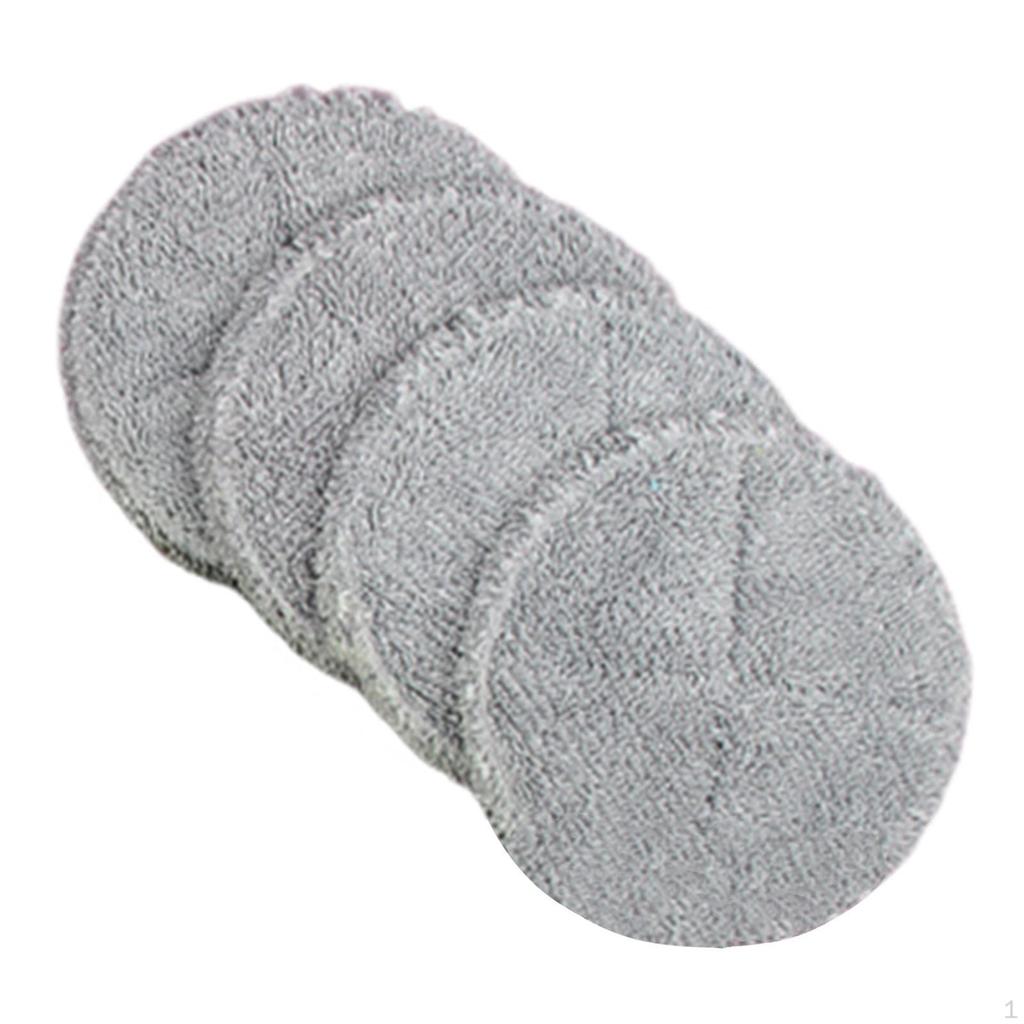 4 Pack Electric Mop Pads Replacement Heads, Round Microfiber for Floor Scrubbing