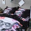 3pcs Soft and Comfortable Skull Flower Print Duvet Cover Set for Bedroom and Guest Room - Includes 1 Duvet Cover and 2 Pillowcas