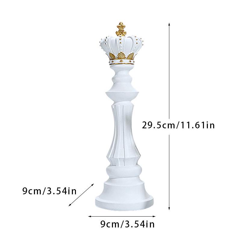 Nordic Black & White Chess Figurine Decorations – Resin Home Display Ornaments