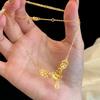 Shining Butterfly Tassel Necklace New In Gorgeous Antique Gold Craftsm Hollow Flower Water Droplet Collar Chain Wedding Jewelry