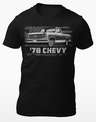 T-shirt Unisex a Maniche Corte Chevy Fleetside Sport Pickup Truck 1978
