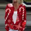 Women's Fashion Printed Long Sleeve Knitted Cardigan Button Down Jacket