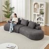 Modular Chenille Sofa In Curved Cashew Design, 3-Piece Sofa Without Hard Edges, Anthracite Grey Couch Set for Living Room & Children's Room