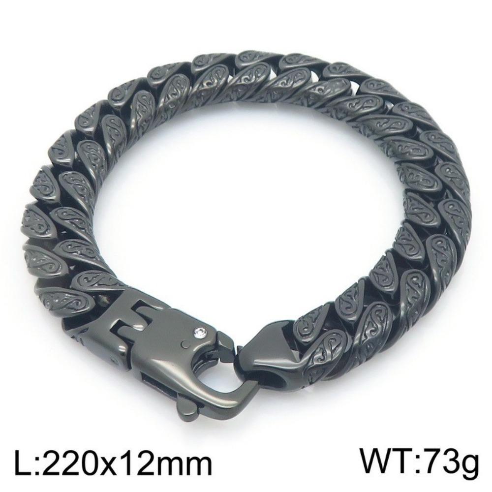 European and American Personalized Men's Jewelry, Titanium Steel Multi-ring Interlocking Pattern Bracelet, Men's Stainless Steel Bracelet