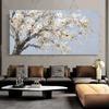 Abstract Blooming White Flowers Tree Painting Print On Canvas Still Life Frameless Artworks Wall Art Poster Living Room Bedroom