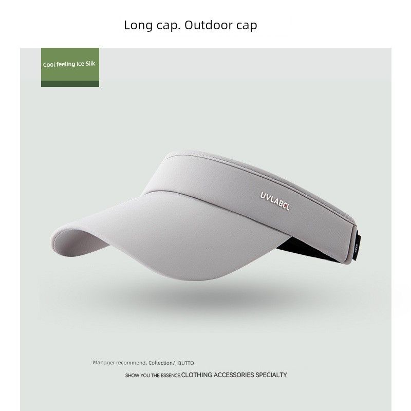 

Lulu Same Style Sun Protection Hat Men s and Women s Sun Hat Outdoor Sun Hat Golf Sports Cycling Topless Hat 3044-UV Empty Top-Cloud Grey One size