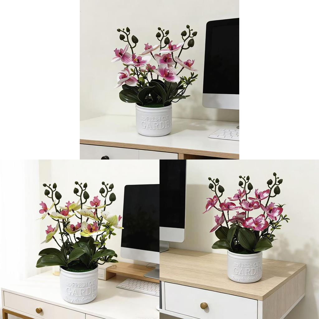 Butterfly Orchid Artificial Plant With Base For Wedding Decor And Home Office Display