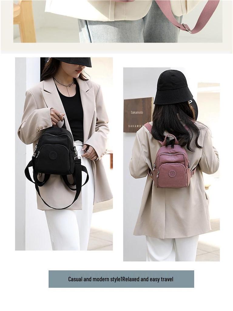 Women's Lightweight Oxford Cloth Mini Canvas Backpack - Waterproof, Ideal for Summer Travel 2025