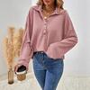 New Autumn and Winter Fashion and Elegant Solid-color Lapel Long-sleeved Women's Casual Shirt