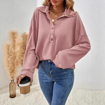 New Autumn and Winter Fashion and Elegant Solid-color Lapel Long-sleeved Women's Casual Shirt