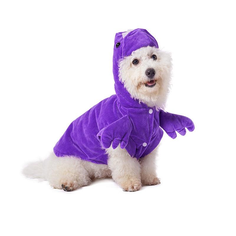 Halloween Dinosaur Transformation Dog Costume, Small Dog and Cat Pet Clothing