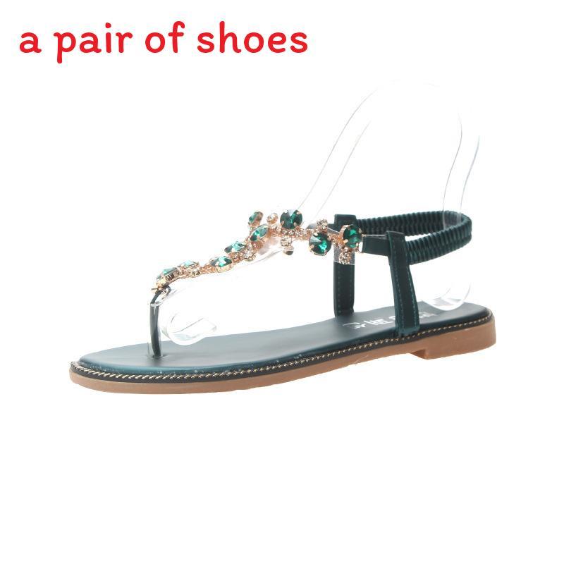 Bohemian Style Roman Sandals For Adults With Water Dazzle Stones And Nonslip Rubber Bottom