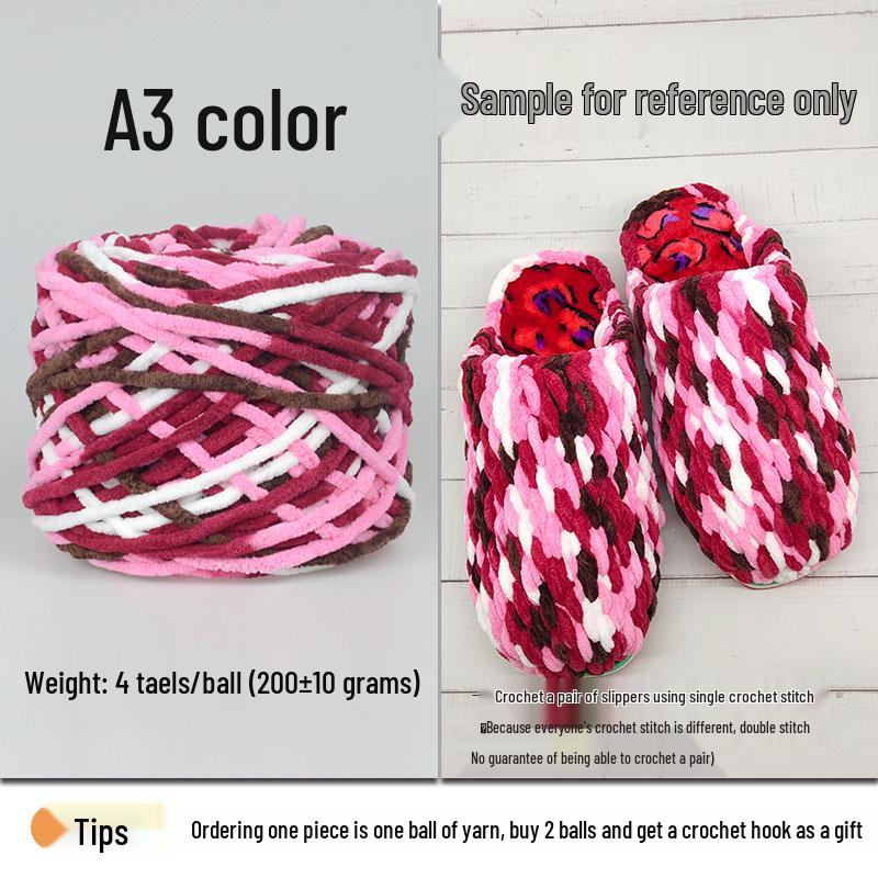 Plush Wool Yarn for Hand-Knitted Crochet Shoes & Slippers
