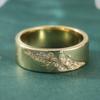Aesthetic Inlaid White CZ Women's Ring Trendy Gold Color Hand Carving Leaves Daily Wear Party Jewelry Anniversary Gift