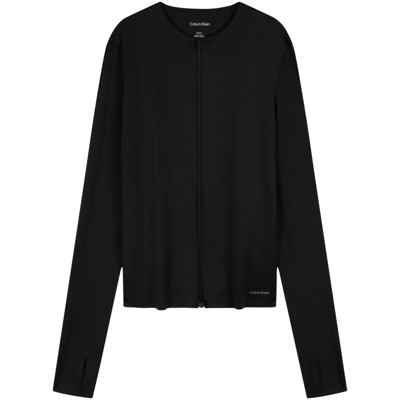 

Calvin Klein Повседневная беговая фитнес футболка с длинным рукавом на молнии облегающего кроя женские топы GWF5J404 XS