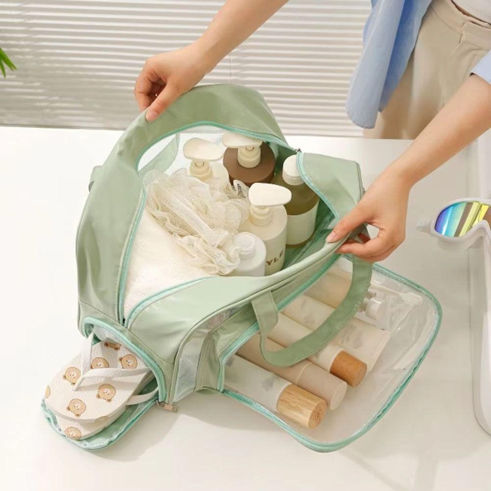 Pu Transparent Portable Cosmetic Storage Bag PVC Make Up Bag Travel Storage Bag Beach Bag  Shower