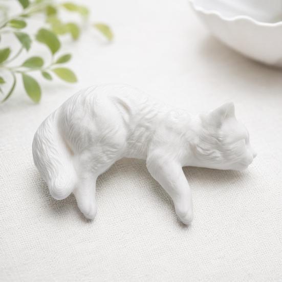 DYS Cute Cat Figurine Computer Monitor Decor, 3D Printed Screen TV Topper, Small Kitten Car Dashboard Ornament for Rearview Mirror, Office Desk